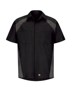 VFISY26BD-SS-S image(0) - Men's Short Sleeve Diaomond Plate Shirt Black, Small