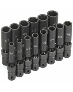 GRE1314UD image(0) - 1/2" DR 14PC DEEP FRACTIONAL UNIV SOCKET SET