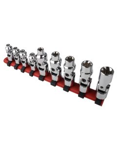 SUN9912 image(0) - 9PC 1/4" DRIVE UNIVERSAL STAR CHROME SOCKET SET