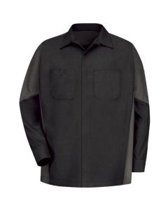 VFISY10BC-RG-XL image(0) - Men's Long Sleeve Two-Tone Crew Shirt Black/Charcoal, XL