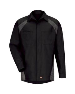 VFISY16BD-RG-L image(0) - Men's Long Sleeve Diamond Plate Shirt Black