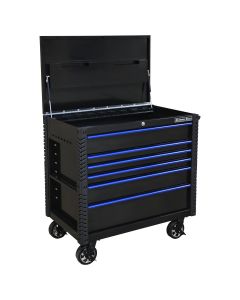 EXTEX4106TCBKBL image(0) - 41" 6 DR TOOLCART W/BUMPERS, BLACK W/BLUE DR PULLS