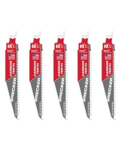 MLW48-00-5541 image(0) - Milwaukee Tool 6" 6 TPI THE WRECKER with Carbide Teeth SAWZALL Blade 5PK