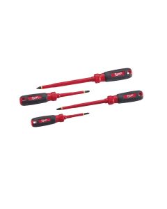 MLW48-22-2205 image(0) - Milwaukee Tool 4 PC 1000V Insulated Screwdriver Set with Square Recess