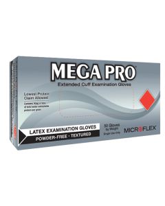 MFXL854 image(0) - MEGA PRO EXT CUFF LATEX EXAM GLOVES BOX/50 XL