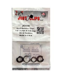 JSC500-12 image(0) - Just Clips 1/2 in. Drive Impact Wrench Anvil Retainer (Pack o