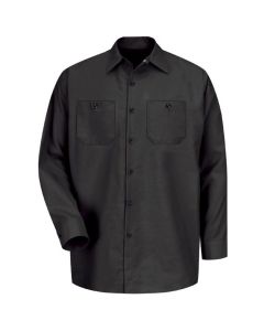 VFISP14BK-RG-M image(0) - Men's Long Sleeve Indust. Work Shirt Black, Medium