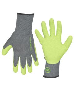 LEGGC240L image(0) - Flexzilla® Crinkle Latex Dip Gloves, Gray/ZillaGreen™, L