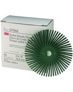 MMM7542 image(0) - 3" RADIAL GREEN BRISTLE DISCS 50 GRADE