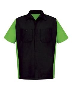 VFISY20BL-SS-5XL image(0) - Men's Short Sleeve Two-Tone Crew Shirt Black/Lime, 5XL