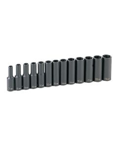 GRE1213MD image(0) - Grey Pneumatic 13 PC 3/8" DR DEEP METRIC SET