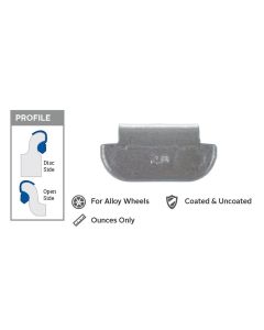 PWWTALZ-050 image(0) - 5.0 oz. Zinc-Coated Truck Weight (Box of 25)