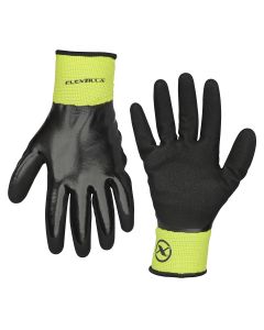 LEGGC181L image(0) - Flexzilla® Full Nitrile Dip Winter Gloves, Black/ZillaGreen™, L