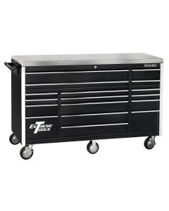 EXTEX7217RCBK image(0) - 72 in. 17-Drawer Triple Bank Roller Cabinet, Black