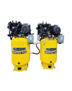 EMXESP10A120V1 image(0) - Two EMAX  10HP 1ph 120 Gallon Vertical Solo Mounted Alternating Silent Air compressors-w/Pressure Lubricated pumps