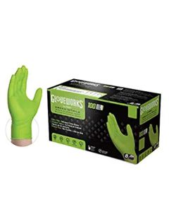 AMXGWGN48100 image(0) - Gloveworks HD Green Nitrile Diamond Grip X-Large