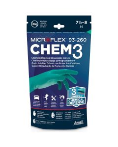 MFX93260RP100 image(0) - CHEM3 CHEM RESIST CHEM GLOVES XL (PACK OF 6) 6PK