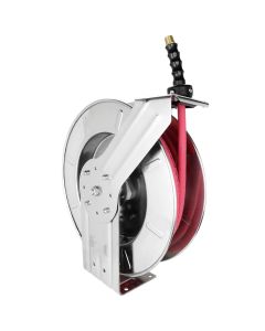 MIL2756-5012SS image(0) - Stainless Steel Hose Reel w/ 1/2" dia x 50' of EPDM hose w/ 1/2" fittings