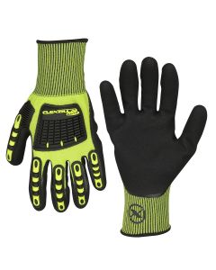 LEGGC161PL image(0) - Flexzilla® Pro Impact Sandy Nitrile Dip Gloves, Black/ZillaGreen™, L