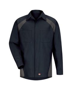 VFISY16ND-RG-L image(0) - Men's Long Sleeve Diamond Plate Shirt Navy