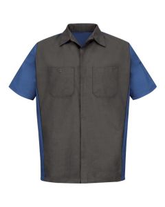 VFISY20CR-SS-XXL image(0) - Men's Short Sleeve Two-Tone Crew Shirt Charcoal/Royal Blue, XXL