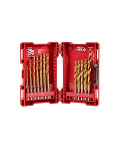 MLW48-89-4860 image(0) - Milwaukee Tool SHOCKWAVE RED HELIX METRIC TITANIUM DRILL BITS 19-PC SET