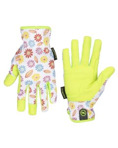 LEGGH201M image(0) - Flexzilla® Garden Utility Gloves, Synthetic Leather, Floral/ZillaGreen™, For Women, M