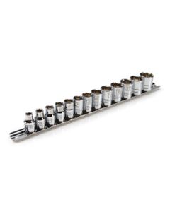 JSP78528 image(0) - 13-Piece 3/8-Inch Drive Shallow Depth 6-Point Metric Chrome Socket Set