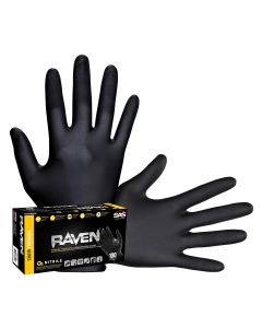 SAS66519 image(0) - Raven Black 7mil PF Nitrile Gloves, XL (pk of 100)