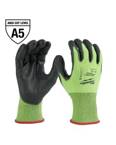 MLW48-73-8951 image(0) - Milwaukee Tool High Visibility Cut Level 5 Polyurethane Dipped Gloves - M