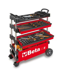 BTA027000203 image(0) - Beta Tools USA Folding Mobile Tool Cart, Red