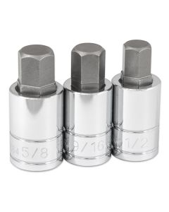 TIT16162 image(0) - 3-PC 1/2" DR SAE HEX BIT SOCKE