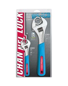 CHAWS-2CB image(0) - 2PC Adjustable Wrench [806W/810W] Display w/Blue Handle