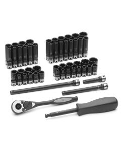 GRE89653CRD image(0) - 53 Pc. 1/4" Drive Std and Deep Length 6-Pt Duo-Socket Set