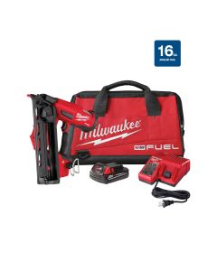 MLW2841-21CT image(0) - Milwaukee Tool M18 FUEL 16 Gauge Angled Finish Nailer Kit