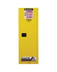 JUS892220 image(0) - 22 Gallon Yellow Slimline Flammable Safety Cabinet