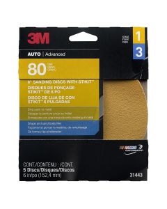 MMM31443 image(0) - DISC ROLLS-GOLD STIKIT 6" P80 5/PK 10/CASE