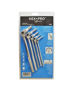 BND00060 image(0) - 5PC HEX PRO PIVOT HEAD INCH HEX WRENCH SET