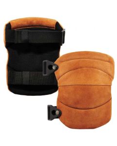 ERG18232 image(0) - 230LTR Brown Leather Knee Pads - Wide Soft Cap