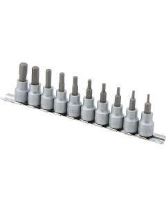 TIT16169 image(0) - 10-PC 3/8" DR SAE HEX BIT SET