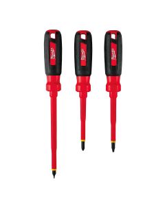 MLW48-22-2202 image(0) - Milwaukee Tool 3 PC 1000V Insulated Screwdriver Set