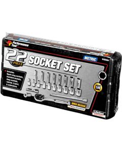 WLMW36904 image(0) - 22PC.METRIC 1/4" DR.SOCKET SET W/PRO STYLE RATCHET