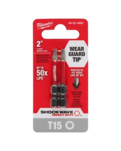 MLW48-32-4983 image(0) - Milwaukee Tool SHOCKWAVE Impact Duty 2" T15 Bit 2PK