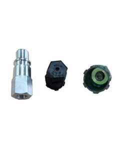 FJC2808 image(0) - R-1234yf Aluminum straight adapter with JRA Valve core  1/4 SAE F M10 x 1.25