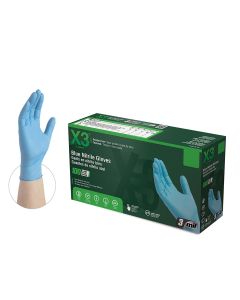 AMXX346100 image(0) - Ammex Corporation L Xtreme X3 Powder Free Textured Blue Nitrile