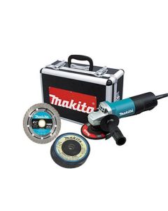 MAK9557PBX1 image(0) - 4-1/2" Paddle Switch Cut-Off/Angle Grinder w/ Diamond Blade and (4) Grinding Wheels