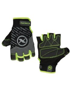 LEGGH330L image(0) - Flexzilla® High Dexterity Fingerless Gloves, Polyurethane Palm, Gray/Black/ZillaGreen™, L