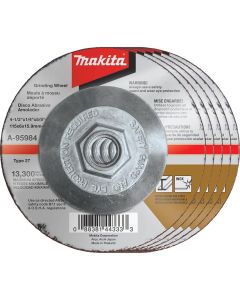 MAKA-95984-5 image(0) - 4-1/2" x 1/4" x 5/8-11" INOX Grinding Wheel (Pack of 5)