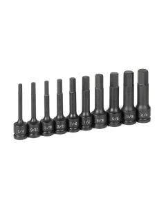 GRE1340H image(0) - 10PC 1/2" DR 4" LENGTH FRAC HEX DRIVER SET