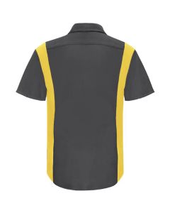 VFISY42CY-SS-XL image(0) - Men's Short Sleeve Perform Plus Shop Shirt w/ Oilblok Tech Charcoal/Yellow, XL